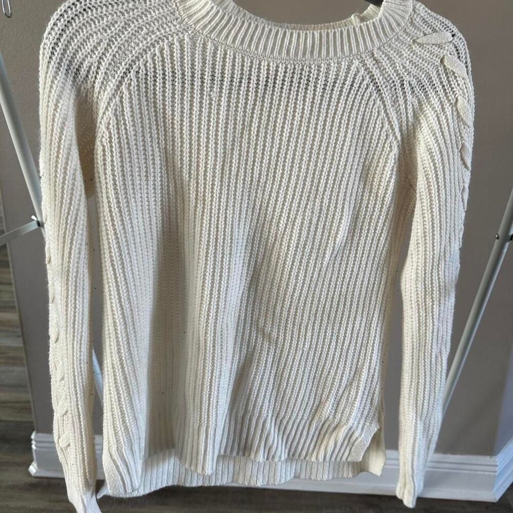 So-clothing Women's Cream and White Jumper
